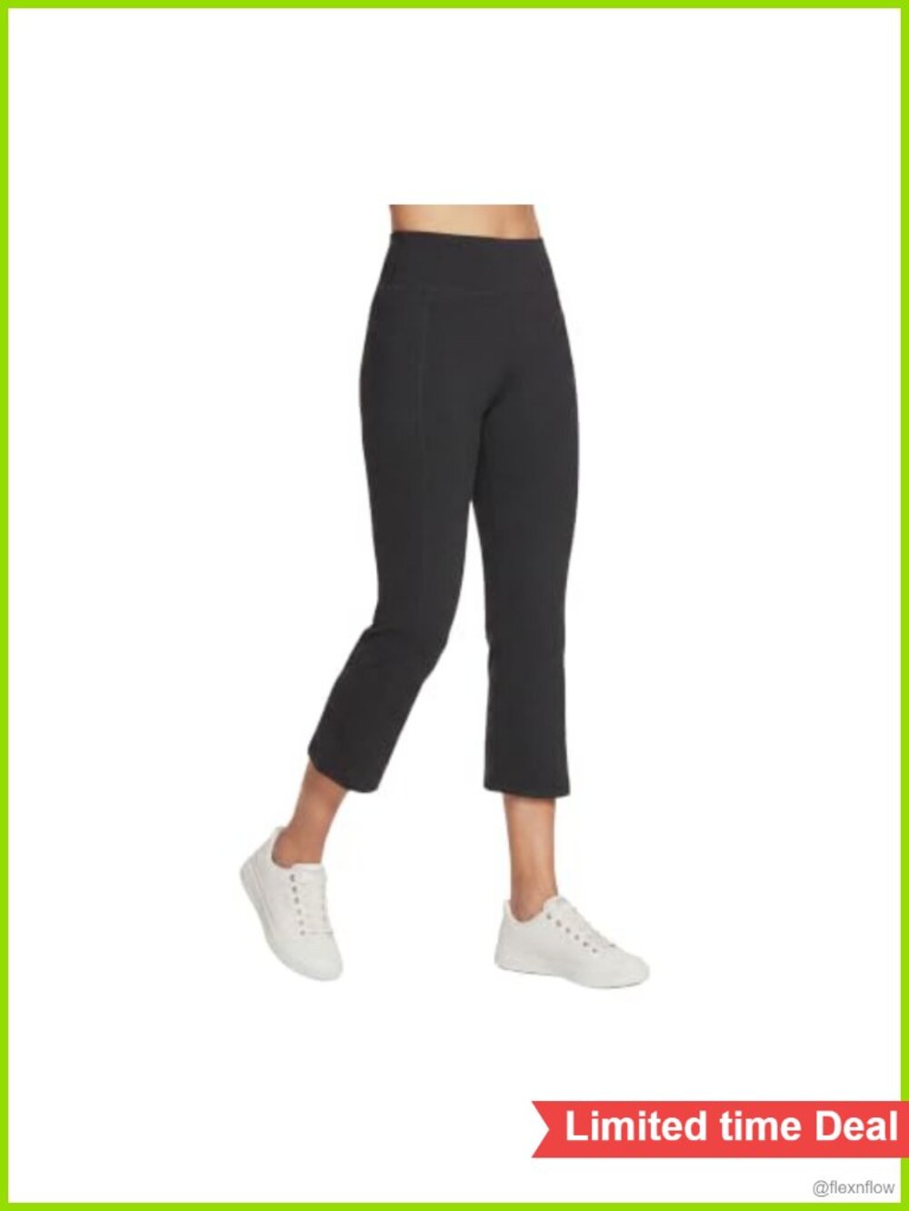 Skechers Go Walk High Waisted Crop Pant 4-Way Stretch Athletic Yoga Pants with